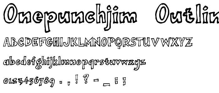 onepunchJim  outline font
